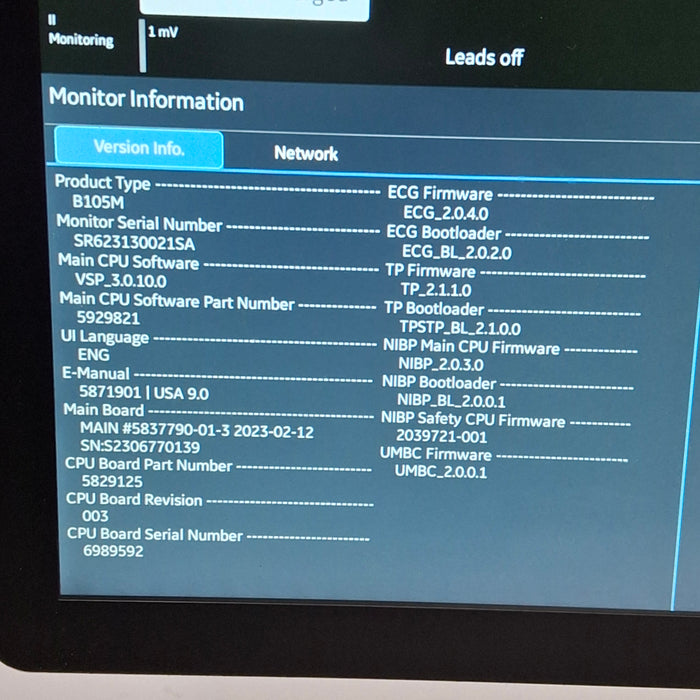 GE Healthcare B105M Patient Monitor