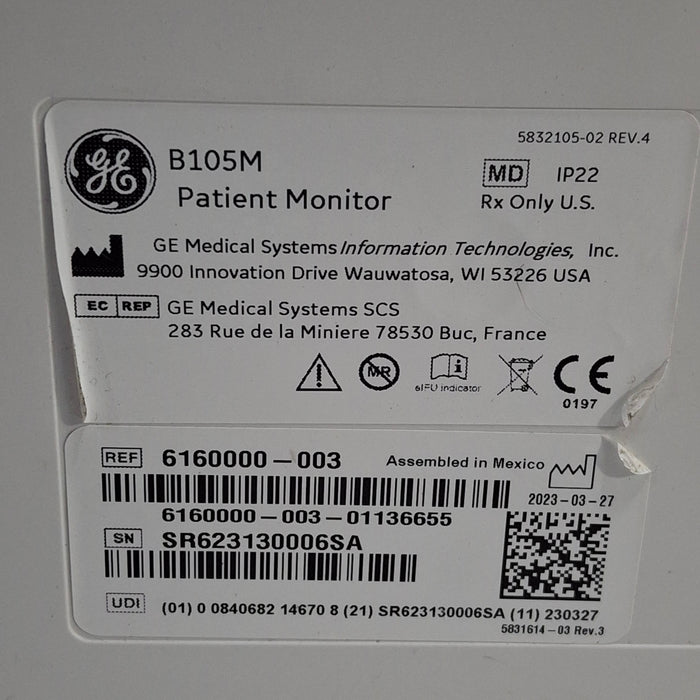GE Healthcare B105M Patient Monitor