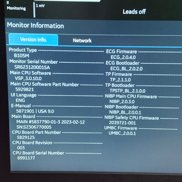 GE Healthcare B105M Patient Monitor