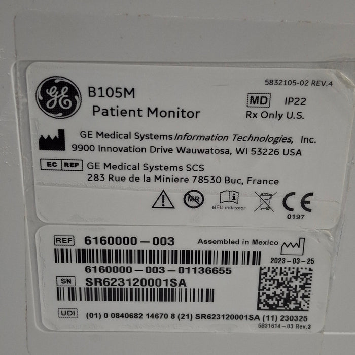 GE Healthcare B105M Patient Monitor