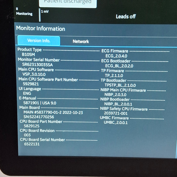 GE Healthcare B105M Patient Monitor