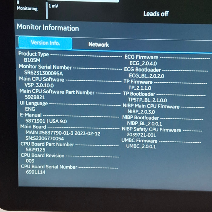GE Healthcare B105M Patient Monitor
