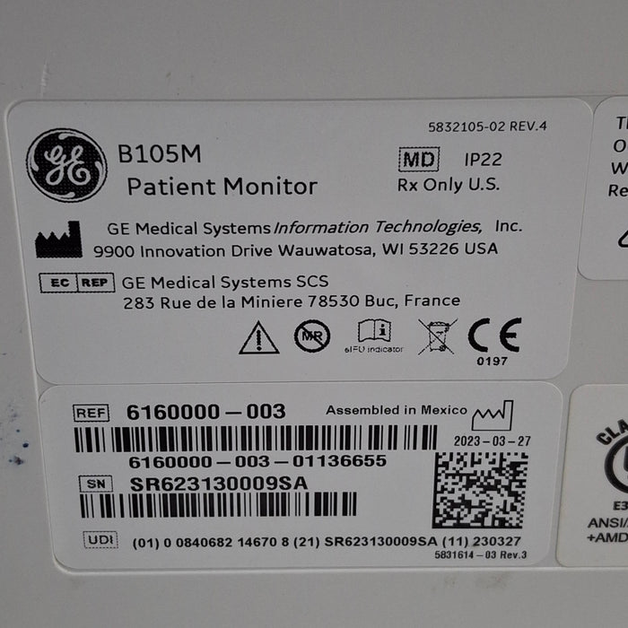 GE Healthcare B105M Patient Monitor