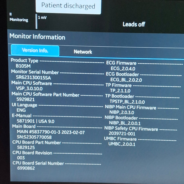 GE Healthcare B105M Patient Monitor