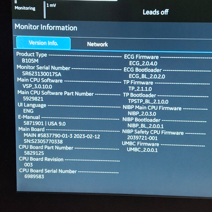 GE Healthcare B105M Patient Monitor