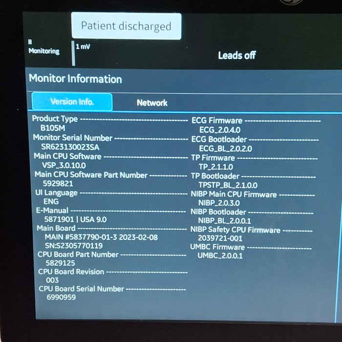 GE Healthcare B105M Patient Monitor