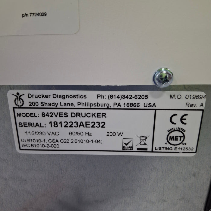 Drucker Diagnostics 642VES Drucker Centrifuge