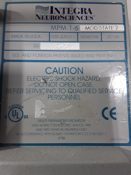 Integra Lifesciences Camino MPM-1-6 Patient Monitor