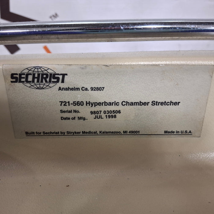 Sechrist 721 Hyperbaric Chamber Stretcher
