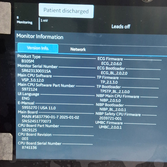 GE Healthcare B105M Patient Monitor