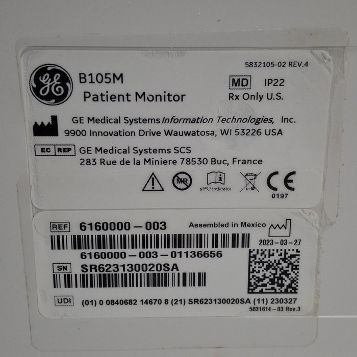 GE Healthcare B105M Patient Monitor