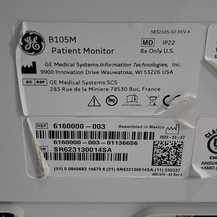 GE Healthcare B105M Patient Monitor