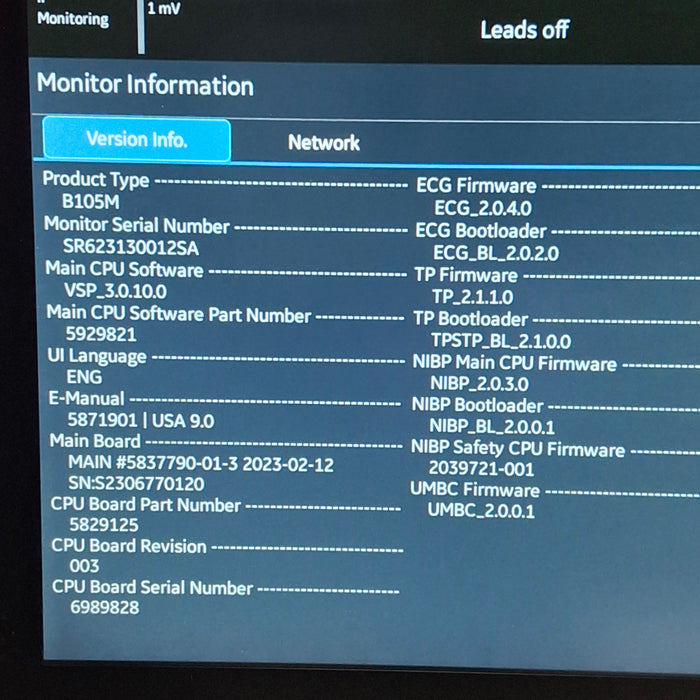 GE Healthcare B105M Patient Monitor