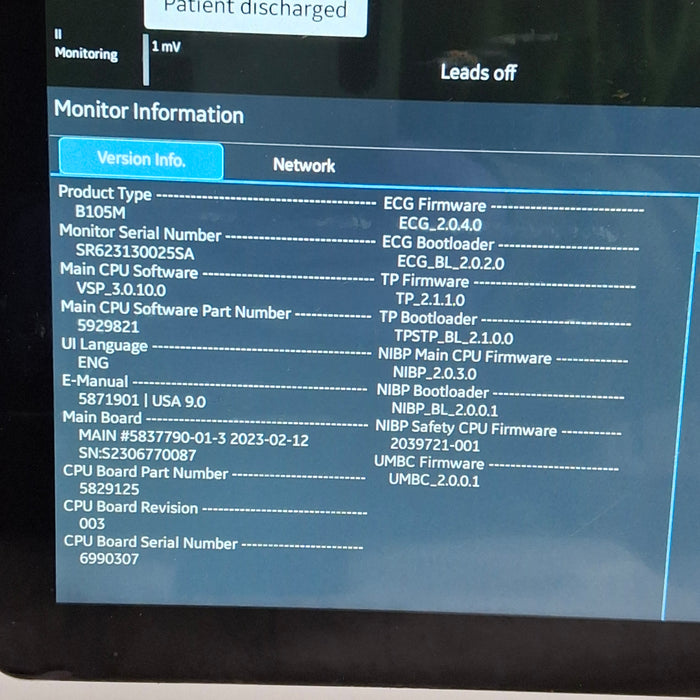 GE Healthcare B105M Patient Monitor