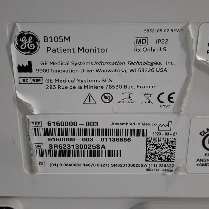 GE Healthcare B105M Patient Monitor