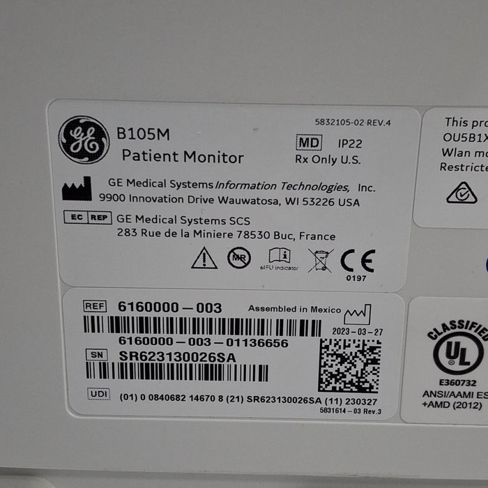 GE Healthcare B105M Patient Monitor