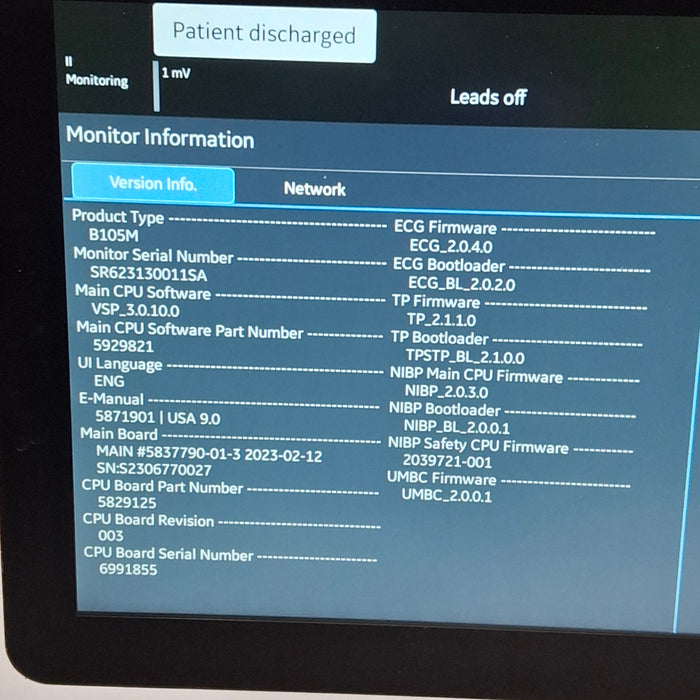 GE Healthcare B105M Patient Monitor