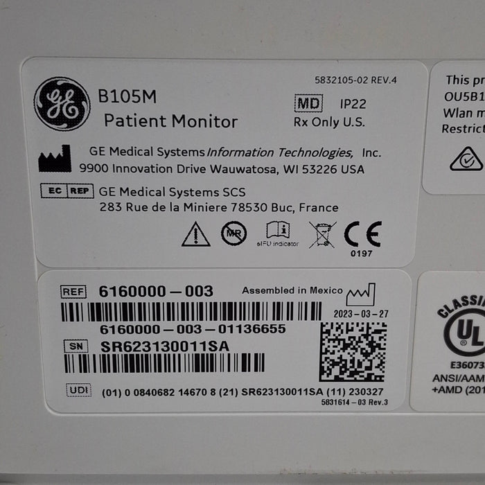 GE Healthcare B105M Patient Monitor