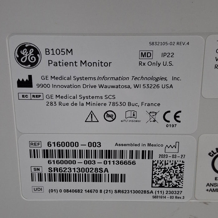 GE Healthcare B105M Patient Monitor