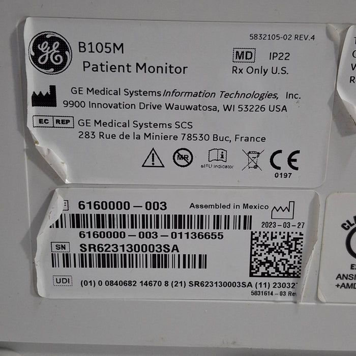 GE Healthcare B105M Patient Monitor