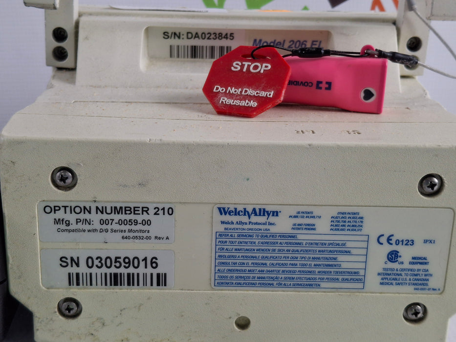 Welch Allyn Propaq Encore 206EL Patient Monitor