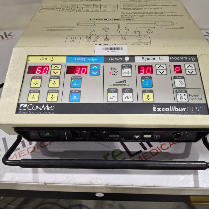 ConMed Aspen Excalibur Plus Electrosurgical Unit