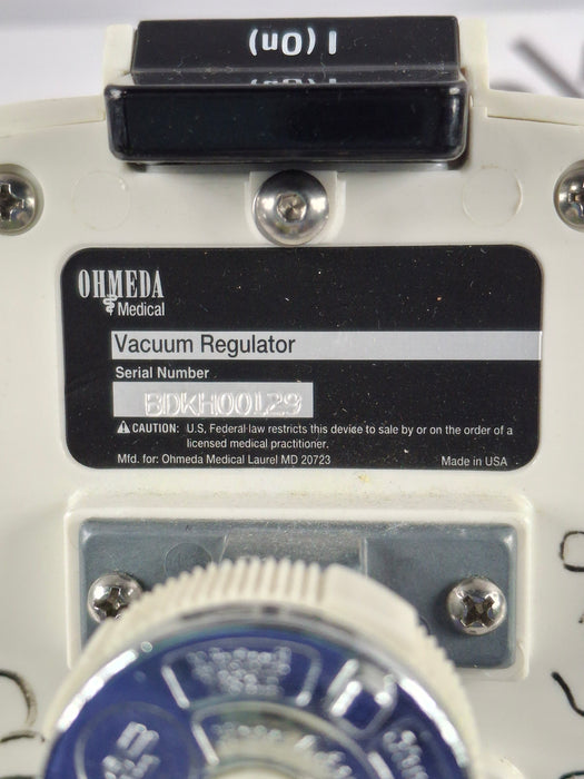 Ohmeda Medical Vacuum Regulator