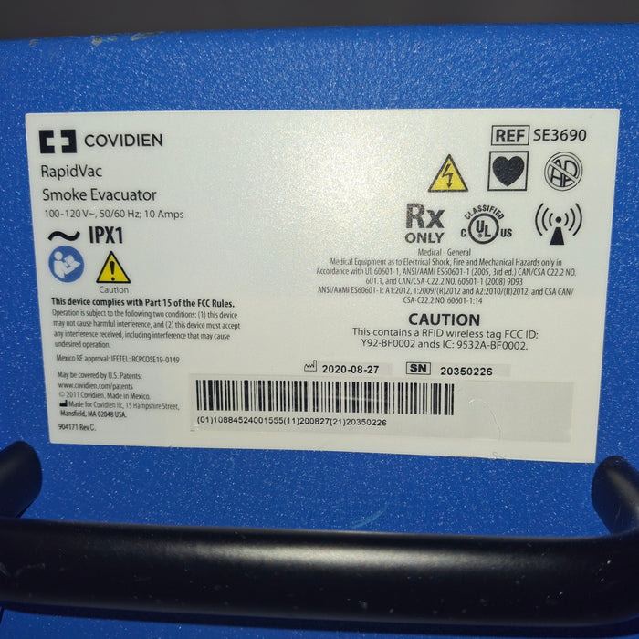 Covidien RapidVac SE3690 Smoke Evacuator