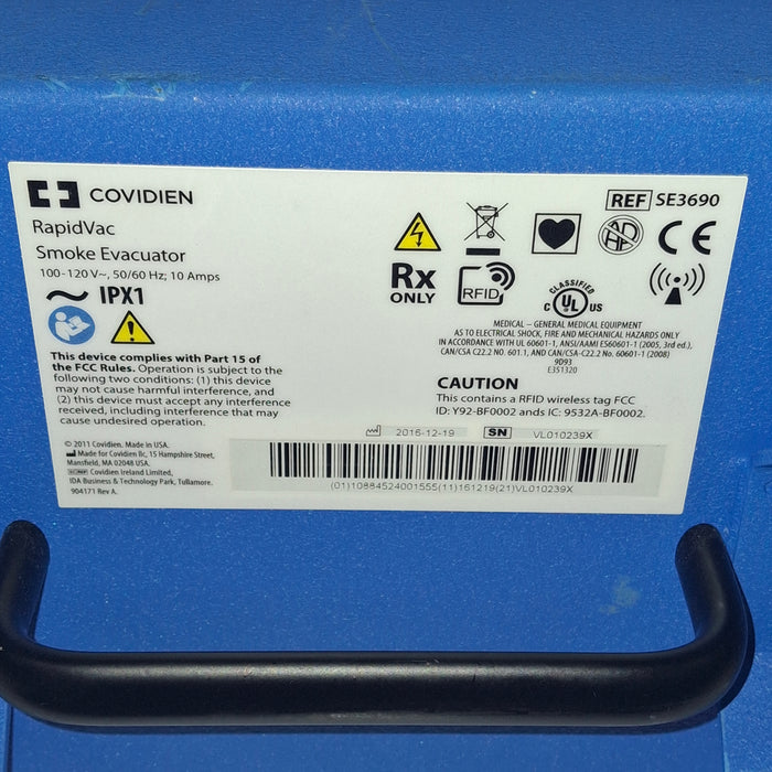 Covidien RapidVac SE3690 Smoke Evacuator