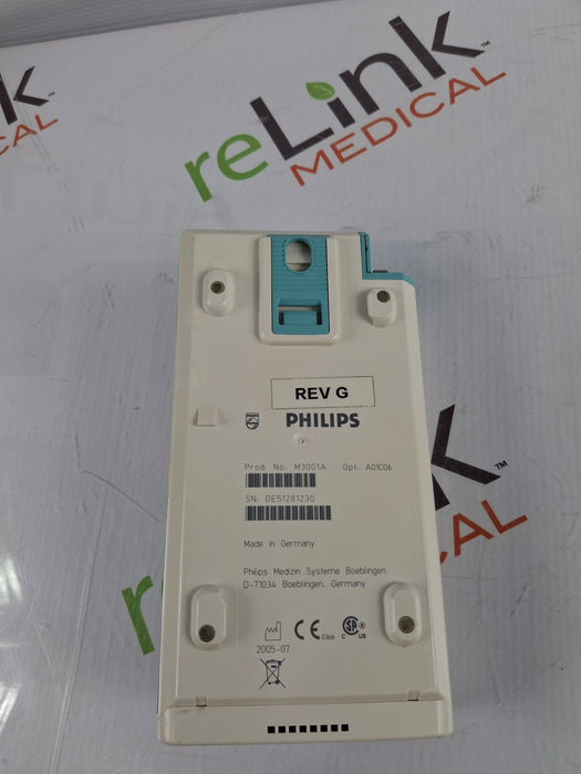 Philips M3001A-A01C06 Fast SpO2, NIBP, ECG, Temp, IBP MMS Module