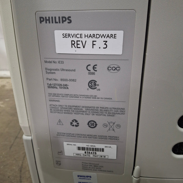 Philips IE33 F-G Cart Ultrasound