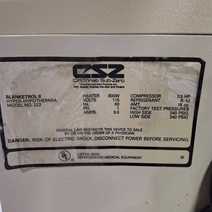 Cincinnati Sub-Zero CSZ Blanketrol II Hyper/Hyporthermia Unit