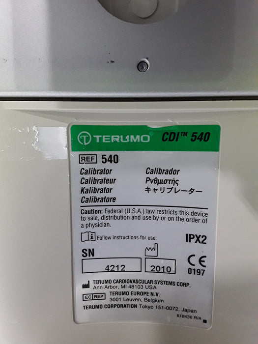 Terumo Cardiovascular Systems Corporation CDI 540 Calibration Gas Unit