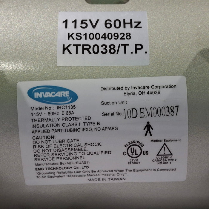 Invacare Corporation IRC1135 Aspirator Pump