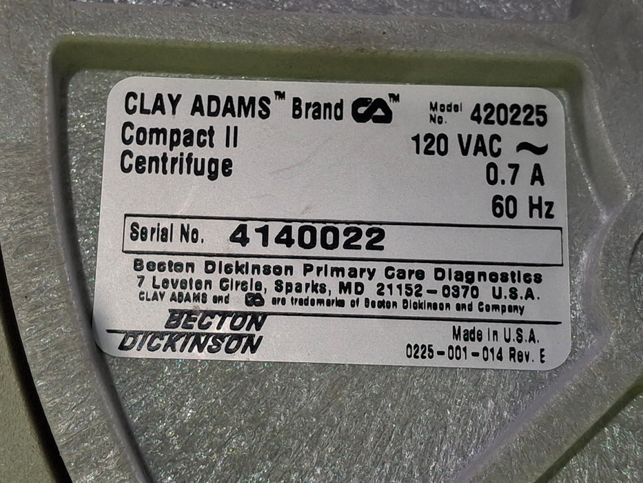 Clay Adams Compact 2 centrifuge