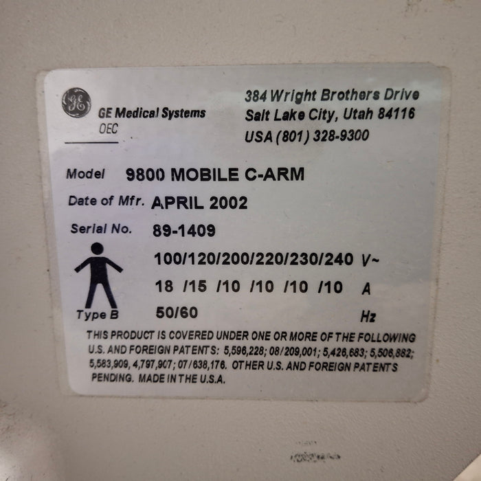 OEC Medical Systems 9800 C-Arm