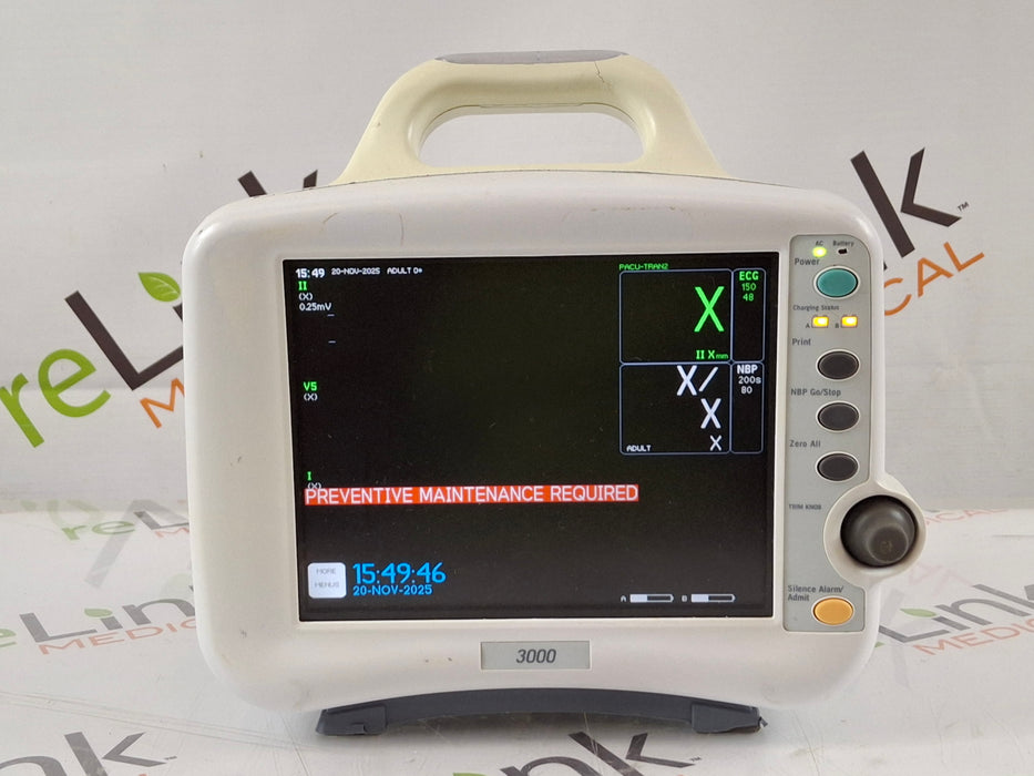 GE Healthcare Dash 3000 - Masimo SpO2 Patient Monitor