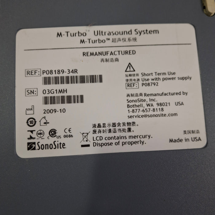 Sonosite M-Turbo Ultrasound
