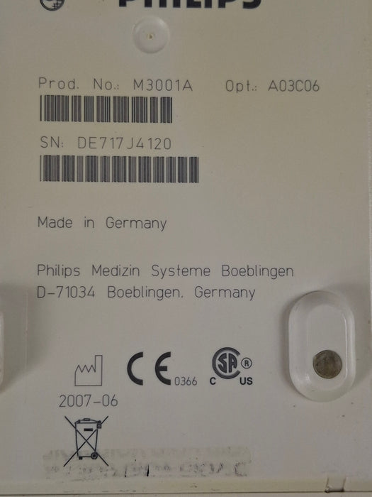 Philips M3001A-A03C06 Masimo SpO2, NIBP, ECG, Temp, IBP MMS Module