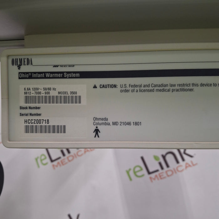 Ohmeda Medical Ohio model 3500 Infant Warmer