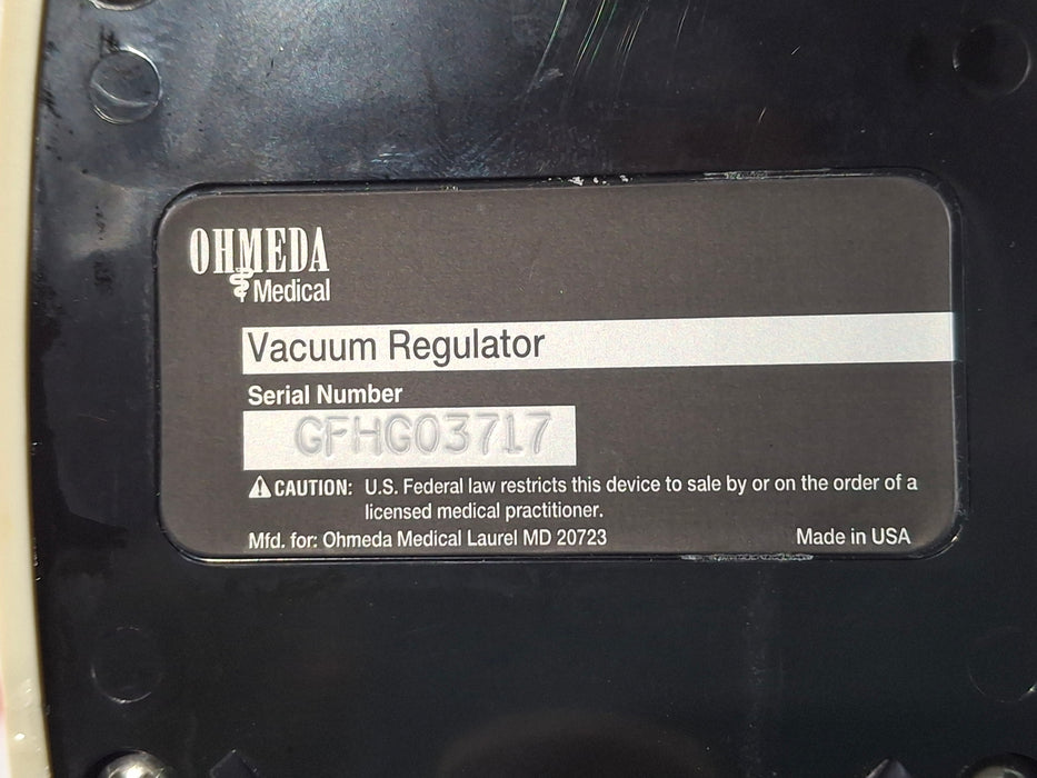 Ohmeda Medical Vacuum Regulator