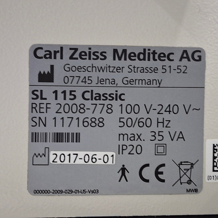 Carl Zeiss SL 115 Classic Slit Lamp