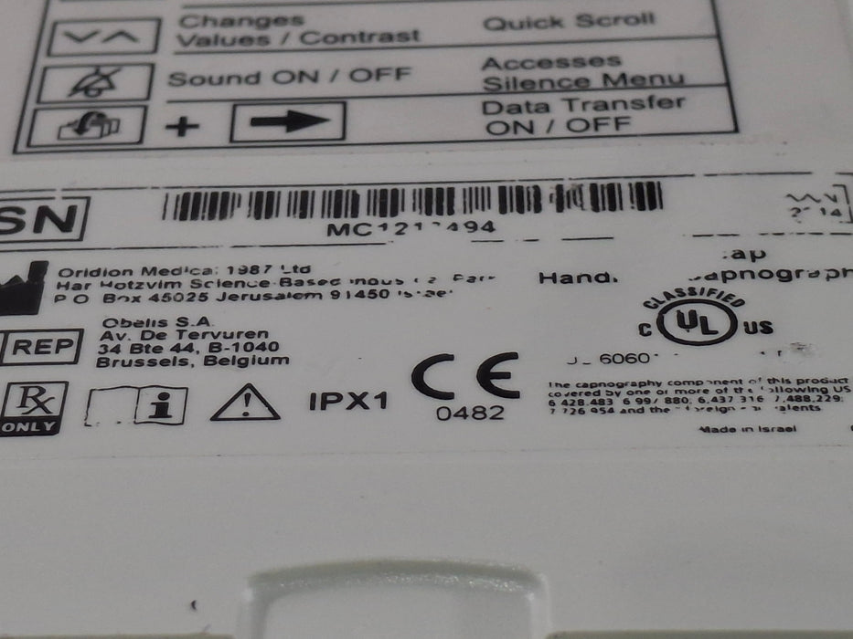 Oridion Microcap EtCO2 Capnography Monitors
