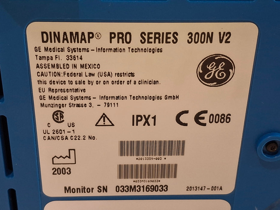 GE Healthcare Dinamap Pro 300V2 Vital Signs Monitor