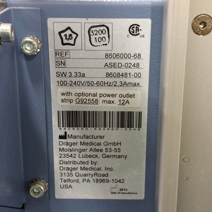 Draeger Medical Fabius Tiro Anesthesia Machine