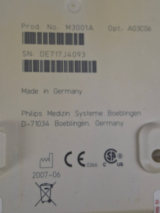 Philips M3001A-A03C06 Masimo SpO2, NIBP, ECG, Temp, IBP MMS Module