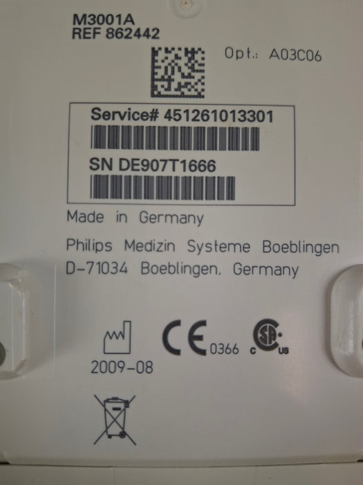 Philips M3001A-A03C06 Masimo SpO2, NIBP, ECG, Temp, IBP MMS Module