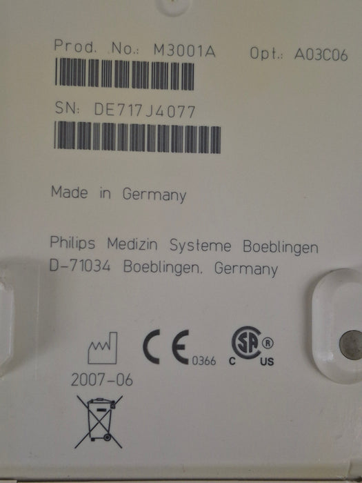 Philips M3001A-A03C06 Masimo SpO2, NIBP, ECG, Temp, IBP MMS Module
