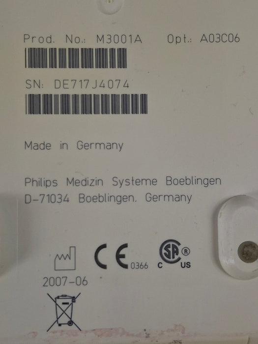 Philips M3001A-A03C06 Masimo SpO2, NIBP, ECG, Temp, IBP MMS Module
