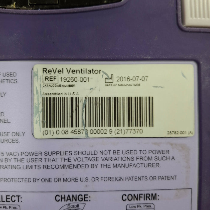 CareFusion Revel Transport Ventilator